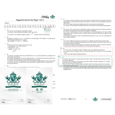 Rehearsal Geography Set2 Q.19 Answers Correction 中英文版同步修正